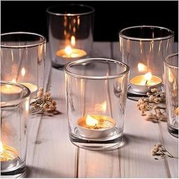 SPHINX Glass Votive Candle Holder, Tealight Candle Holder for Home Décor, Living Room, Table Centerpieces, Weddings, Dinner Parties, Candle Light Dinners, Gift - (Clear, Shot Glass-6 Pieces)-image-25