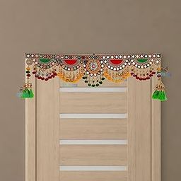 REPTUM DECOR Vintage Traditional Multi Zula Pearl Plastic Beads Handmade Door Hanging/Bandarwal/Toran for Door, Traditional Bandarwal for Door, (37 inch Length), Multicolor, Medium-image-17