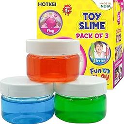 HOTKEI (Pack of 3 Slime) Multicolor Fruit Scented DIY Magic Toy Slimy Slime Clay Gel Jelly Putty Set kit Toys for Boys Girls Kids Slime – 50 gm-2