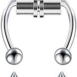 Womens Magnetic Septum Cartilage Non Piercing Ring: Pack of 1 (SRFAJW/SVR1)-38