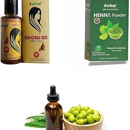Khyati Naturals Kamal Herbal Khadi Kalonji Oil, Henna Powder & Neem Oil Combo | 100% Natural Hair & Skin Care | Ayurvedic Beauty Trio-48