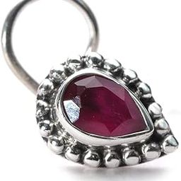 Stone Nose Pin Wire Nose Pin in Pure 92.5 Sterling Silver-image-27
