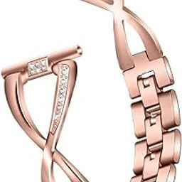 Metal Band Compatible with Garmin Venu 2 Plus/Vivomove Sport for Women Smart Watch Bands Stainless Steel Bracelet Soft Straps Adjustable Wristband for Garmin Venu sq/Venu sq Music/Venu-picture-10