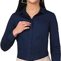 Cotton Solid Full Sleeve Regular Fit Formal Shirt for Women | Cotton Formal Shirt for Women | Formal Wear Shirts for Women (P_LSHF00012)-image-58