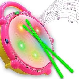 gdtg flash drum with 3d lights and musical toys for babies-Multi color-17