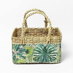 Habere India-All the Cultures Fabricating India Sea Grass Gift Hamper Baskets | Decorative Storage Baskets | Clothes Storage Baskets | Fruit Baskets (Decoupage 02_10*8 * 5 Inches), Rectangular, Green-image-45