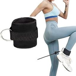 GymWar Ankle Strap for Gym Cable Machine (1 PC)- Heavy D Ring and Padded Ankle Band for Gym Workout | Cuff Attachment for Kickbacks Leg Extensions Glutes Exercises for Men and Women (Black)-17