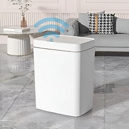 MOOKA Smart Sensor Dustbin 15L – Automatic Touchless Trash Can with Infrared Sensor | Rechargeable Waste Bin with Lid for Home, Kitchen, Bathroom, Office (White-Gold)-image-91