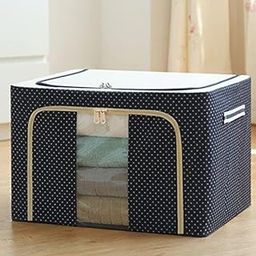 Quisitics Cloth Storage Box, Cloth Organizer for Wardrobe, Cloth Storage Bag, Fabric Storage bag for Clothes, Saree & Dress Cover, Cloth Organizer, Blanket and Bedding Storage Box (Pack of 1)-30
