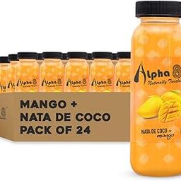 ALPHA 8 Fruit Juice Infused with Nata de Coco - Natural Energizer & Immunity Booster, Healthy Juice, High Fiber, Real Natural Taste (Mango, Pack of 24)-image-6