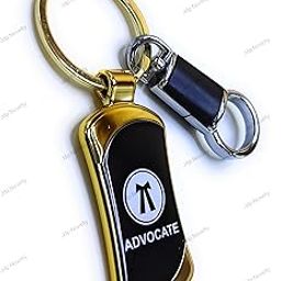 Jdp Novelty Metal Keychain with Hook Black Gold Colour for Advocate People Key Chain-picture-39