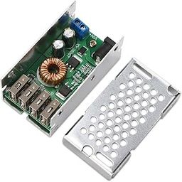 REES52 DC-DC Buck Power Supply Module 9-36V to 5V Low Voltage Regulator Converter 5A 25W Volt Transformer with 4 USB Port Supporting Fast Charging for Android Phone-36