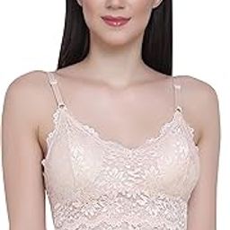 Women's Floral Lace Camisole Crop Top Wire Free Seamless Spaghetti Straps Lightweight Inner Wear for Girls Free Size-picture-17