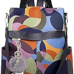 Backpack Purse for Women College Computer Bookbag Mini Anti-theft Backpack bag Stylish Capacity Travel School Bag, Colorful, Compact-image-73