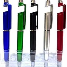 AK Store (Set of 5) Universal 3-in-1 Smartphone Stand Holder, Screen Wipe & Ballpoint Pen, Compatible for All Touch Screen Mobile Phones and Tablets (Multicolor)-image-27