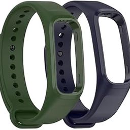 Band Strap Compatible with OnePlus and Oppo Smart Band Strap - Original Soft Silicone Adjustable Replacement Wristband Belt - Watch Device Not Included - Pack of 2 (Green,Navy Blue)-picture-17