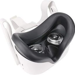 Careflection Silicone VR Face Cover for Oculus Quest 2 - Face Pad & Cushion Compatible, Skin Accessory (Black)-image-66