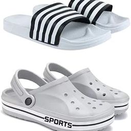 Lightweight Classic Clogs | Sandals |Slider Adjustable Back Strap for Men-Combo(2)-3026-3067-image-85