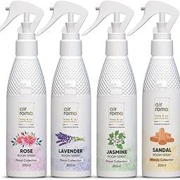 AIR-ROMA Air Freshener Spray Combo of 4 (200ml each) | Rose, Jasmine, Sandal, Lavender Fragrances | Long-lasting Odour Eliminator for Home, Hotel Rooms, Toilet & Office Use-15