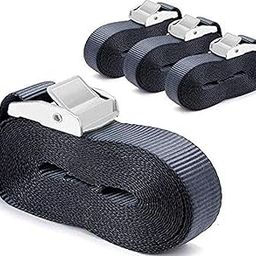 DIY Crafts Pack of 2 Pcs, 5 Meter, Tie Down Strap Strong Ratchet Belt Luggage Bag Cargo Lashing with Metal Buckle Tape Rope Tied Pull (Pack of 2 Pcs, 5 Meter)-2