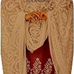 Zen Women's Chiffon Dupatta, Heavy Embroidery, 2.25 Metres-image-60