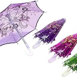 Kids Toys Small Size Japanese Chinese Umbrella for Wedding Parties, Photography, Costumes, Cosplay, Decoration and Other Events (Multi Color) lenght 6 inch-28