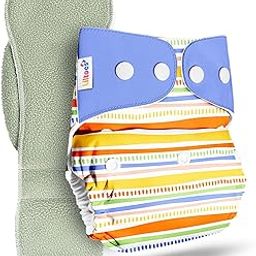 LILTOES Cloth Diapers For New Born Babies 0 to 3 Years | Freesize Adjustable and Reusable | Premium Cloth Nappies Pack of 1 (1 Cloth Diaper + 1 Insert) | (Jazzy Lines)-image-21