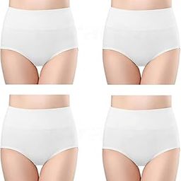 Women's Cotton PN-036 Fitted Bikini Style Underwear | Women Thong High Waist Panty | Low Rise Sexy Solid Hipster Sexy Lingerie high Waist Panties | 100% Super Cotton Combo (White)(Pack of 4).-image-63