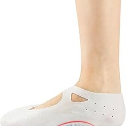 WROXTY Silicone Socks for Women Crack Heel Repair Socks Dry Feet Heel Repair Spa Socks Professional Moisturizer Silicone Gel Socks with Arch Support Dry Crack Feet Treatment for Women or Men, One Pair, white-image-67