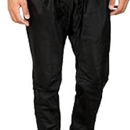 Men's Silk Plain/Solid Pyjama Bottom Pack of 1 (ChuridarBlackPyjami_Black_Free Size)-image-91