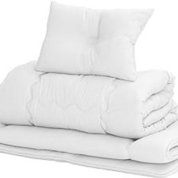 Modern Deco Comforter Set of 4 with Storage Case, Antibacterial, Odor Resistant, Mildew Resistant (Single/Uncovered, Mist Gray)-9