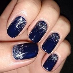 Stylish Fancy Nail | Elegant Reusable Fake Nails French Press Medium Length Glitter Design for Daily, Office & Salon Use Manicure Reusable Acrylic False Nail Art (DARK BLUE)-picture-21