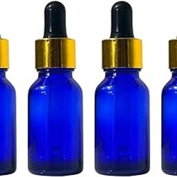 VOW 10ML Blue Empty Glass Dropper Bottles, Golden Sleeve, Black Rubber Teat, Leakproof, Travel For Oil, Perfume, Serum, Cosmetic_Pack of 4-image-25