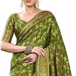 Women's Banarasi Silk Saree Pure Silk Saree With Unstitched Blouse Piece-image-63