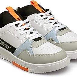 Men's White Casual Sneaker Shoes with Synthetic Upper Lightweight Comfortable Mid Top Sneaker Shoes for Men's & Boy's Tarzan-05-image-36