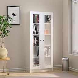 Bniture Book Shelf for Home, Multipurpose Study Room Home Decor Storage Rack Showcase Organizer for Living Room, Bedroom, Office (5.5 x 2.2 Feet) (Frosty White)-image-21