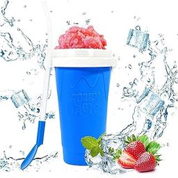 Slushie Maker Cup Magic Quick Frozen Smoothies Double Layer Silica Squeeze Cup DIY Slushy Maker With Lid & Straw Shake Ice Cream Maker For Children And Family (Multicolor)-image-4