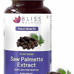 Bliss Welness Saw Palmetto Extract 800 MG | Hair Growth Prostate Health Support Urinary Tract Function Prevent Hair Fall Ayurvedic DHT Blocker Health Supplement - 60 Veg Tablets-image-99