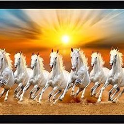 Indianara Vastu Runing Seven Horses Painting With Frame 13 Inches X 10 Inches (Style 1)-image-21