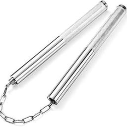 Drange Nunchaku Stainless Steel Iron Two Sticks nunchaku Training Exercise Short Stick.-image-41