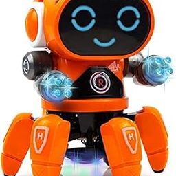 Goyal's Bot Robot Octopus Style | Colorful Lights and Music | All Direction Movement | Dancing Robot Toys for Kids | Orange-24