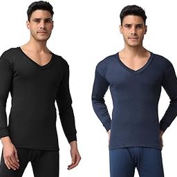 Men's Cotton Blend Full Sleeves V Neck Thermal Top Combo (CMBO_THRML102)-picture-37