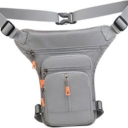 Men Waist Bag Fanny Pack Motorcycle Drop Leg Bag Pouch for Walking Traveling Middle Zipper Gray|Sporting Goods | Outdoor Sports | Camping & Hiking | Hiking Backpacks-image-89