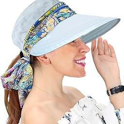 Polyester Wide Brim Sun Hats For Women Beach Hats For Women Foldable Uv Protection Summer Cap For Travel Holiday Swimming (Upf 50+, Blue)-image-72