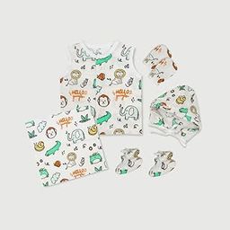 A Toddler Thing Newborn Baby Clothing Gift Set | 100% Organic Muslin Cotton| Gift Set of Jabla, Nappy, Wipe, Mittens & Booties | Baby Shower Gift |Hello Jungle | 0-3 Months-image-118
