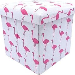 STORIA Foldable Stool Flamingo Print, Storage Stools for Sitting Storage Box for Toys of Kids - Flamingo Design Foldable Stool (30 x 30 x 30 cm)-picture-6
