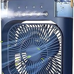Drumstone 𝟏𝟓 𝐘𝐞𝐚𝐫𝐬 𝐖𝐚𝐫𝐫𝐚𝐧𝐭𝐲 Portable Mini Air Cooler with Dual Spray and Airflow | USB Powered Fan for Travel, Office, Outdoor Use | Hydrating Mist and Sleek Stylish Design (Blue)-picture-21