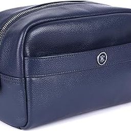 AquàLuxé Genuine Leather Toiletry Bag Travel Organizer for Men | Pouch Bag/Shaving Kit Bag | Makeup/Cosmetics Pouch | Great Gift for Men and Women (Royal Navy)-image-24