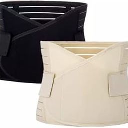 Women's Postpartum Waist Recovery Tummy Control Shapewear Belt, One Size (Fits Upto Size 36") Pack of 2, Beige/Black-image-15