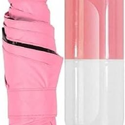 Mini Compact Fency Umbrella with Sturdy Plastic Capsule Case for Women and kids-image-21